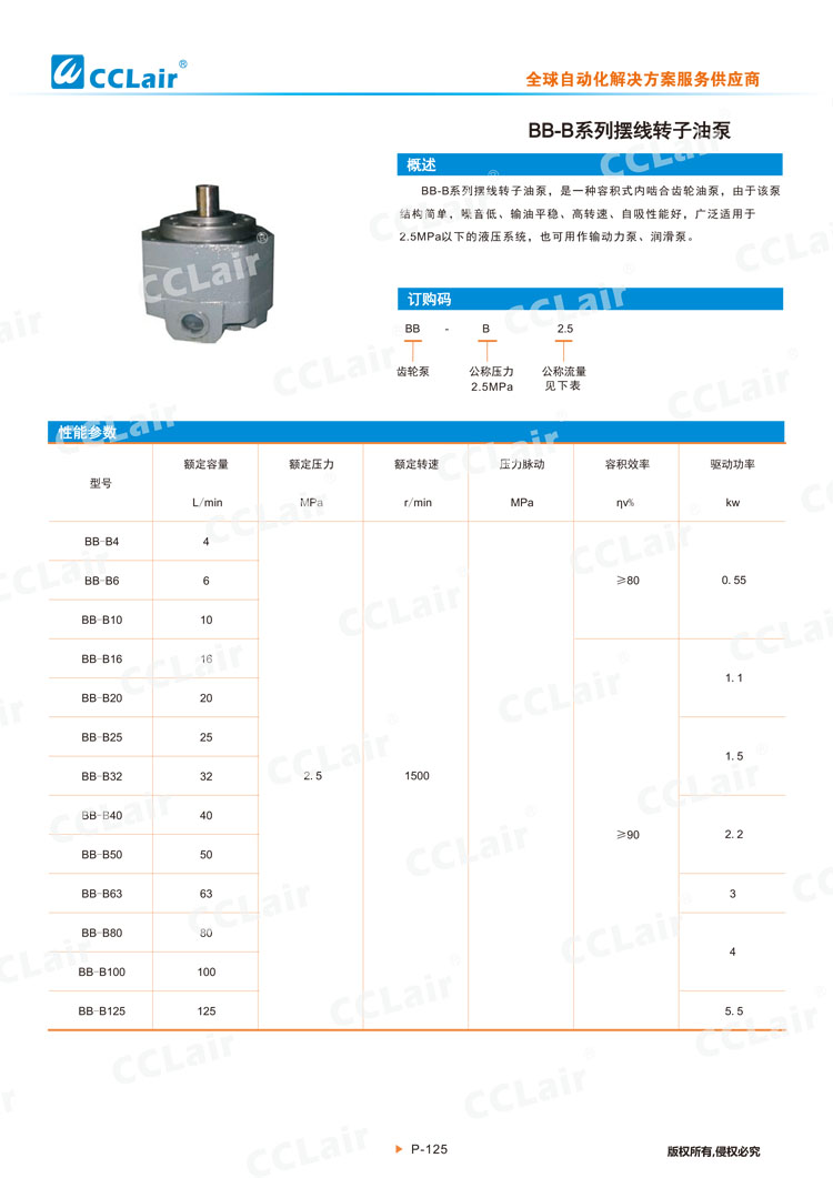 BB-B系列擺線轉子油泵-1