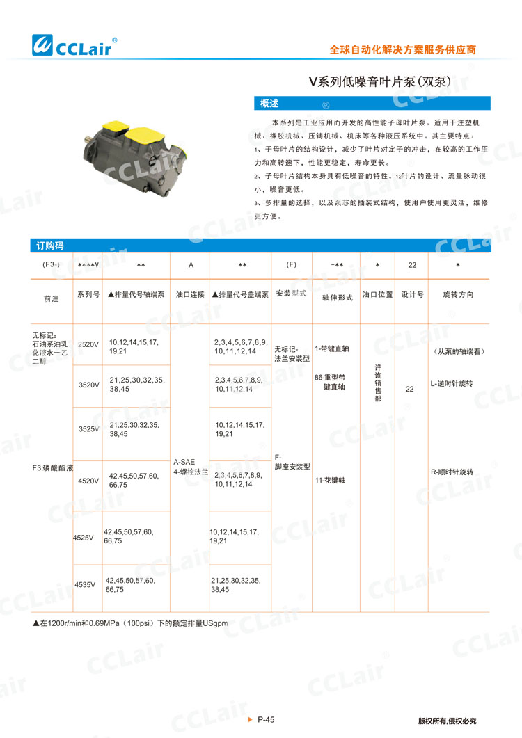 V系列低噪音葉片泵(雙泵)-1