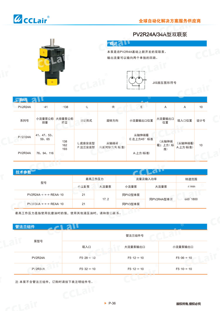 PV2R24A 34A型雙聯(lián)泵-1